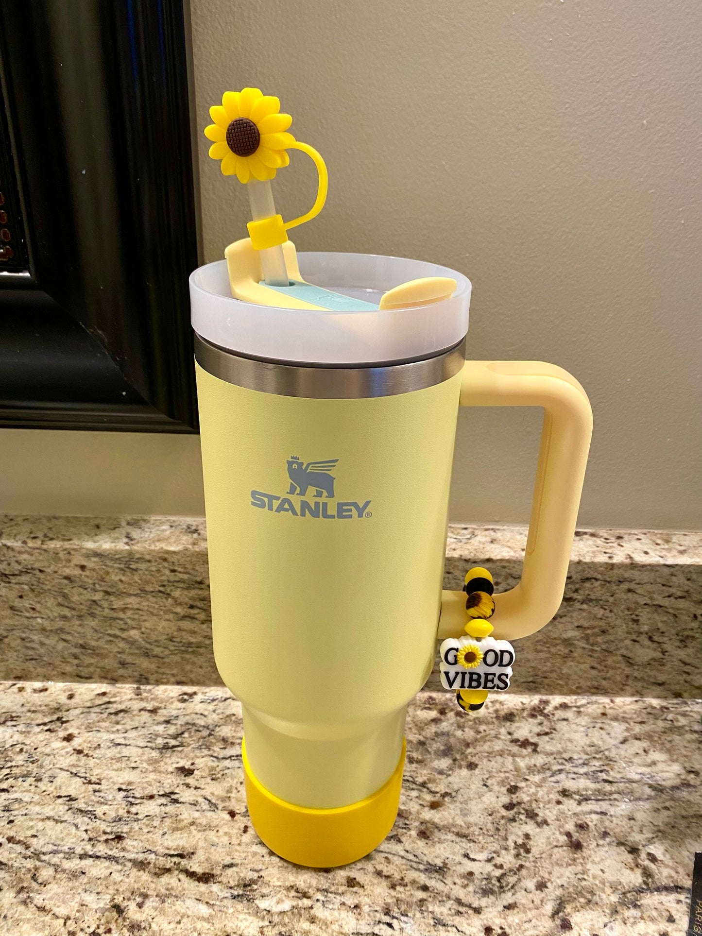 Good Vibes Sunflower Stanley Tumbler Cup Handle Charm