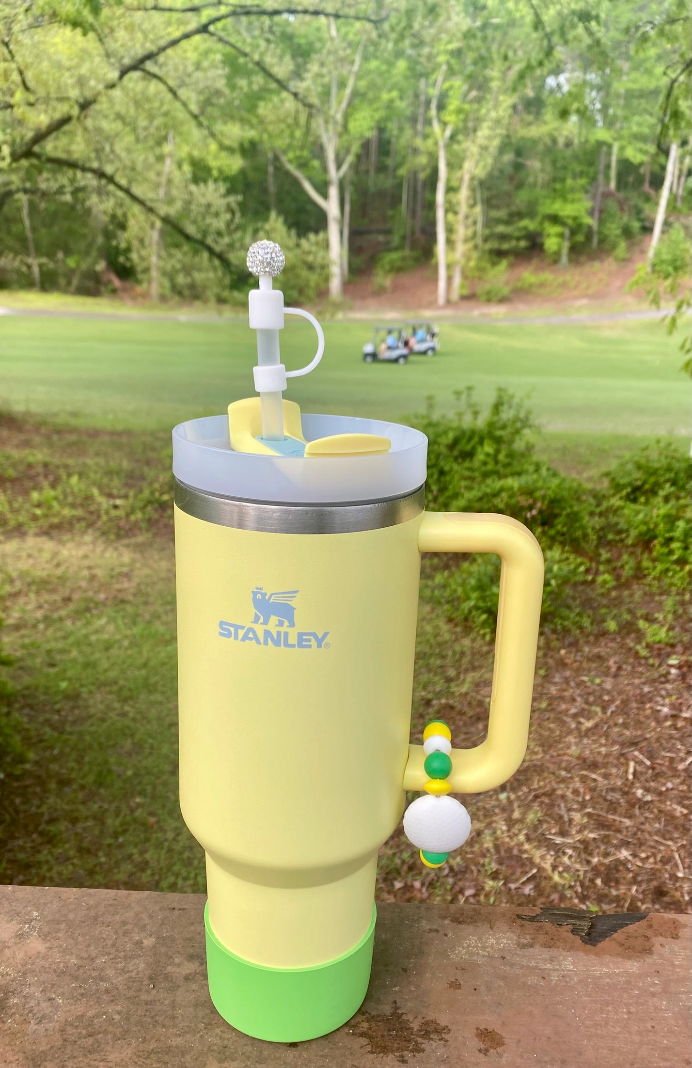 Golf Ball Fore Masters Colors Stanley Tumbler Cup Handle Charm