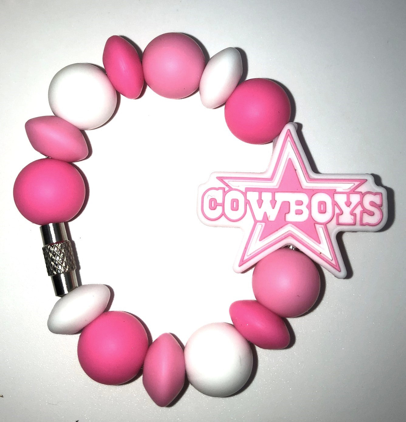 Pink Cowboys Football Star Stanley Tumbler Cup Handle Charm