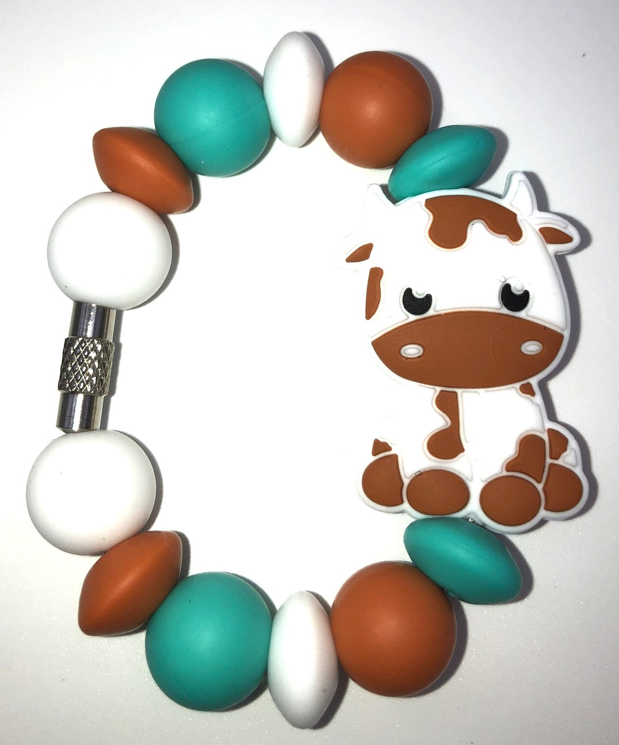 Cute Brown & White Cow Stanley Tumbler Cup Handle Charm