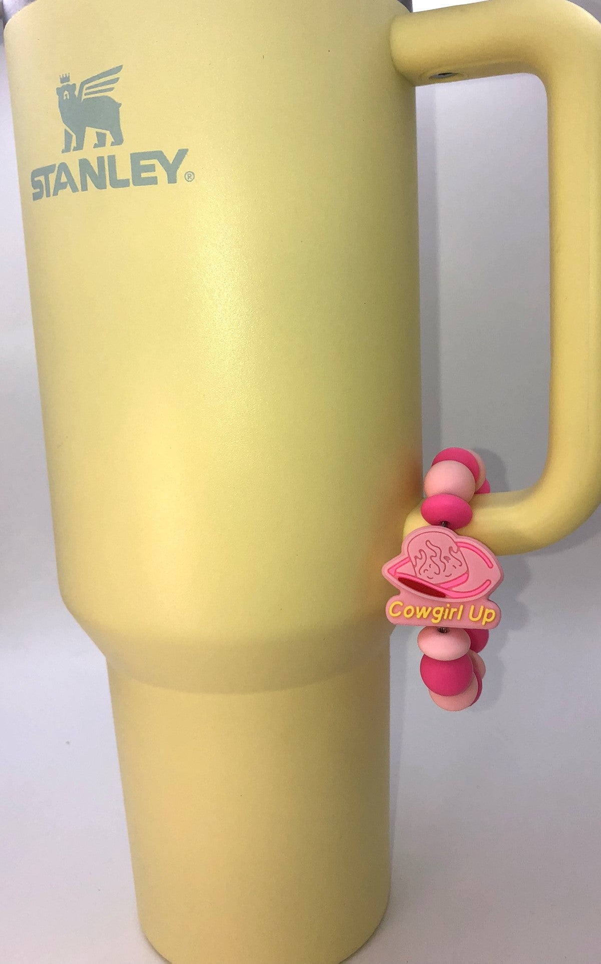 Pink Cowgirl Up Cowboy Hat Stanley Tumbler Cup Handle Charm