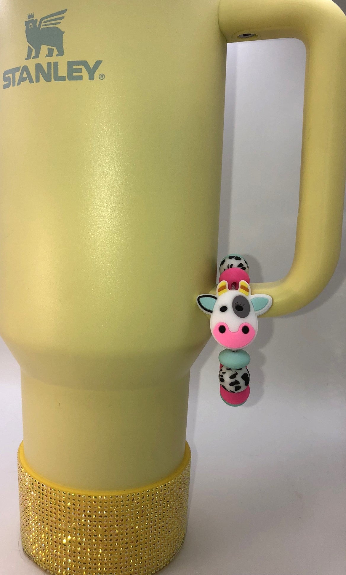 Cute Cow Face w/Spotted Eye Stanley Tumbler Cup Handle Charm