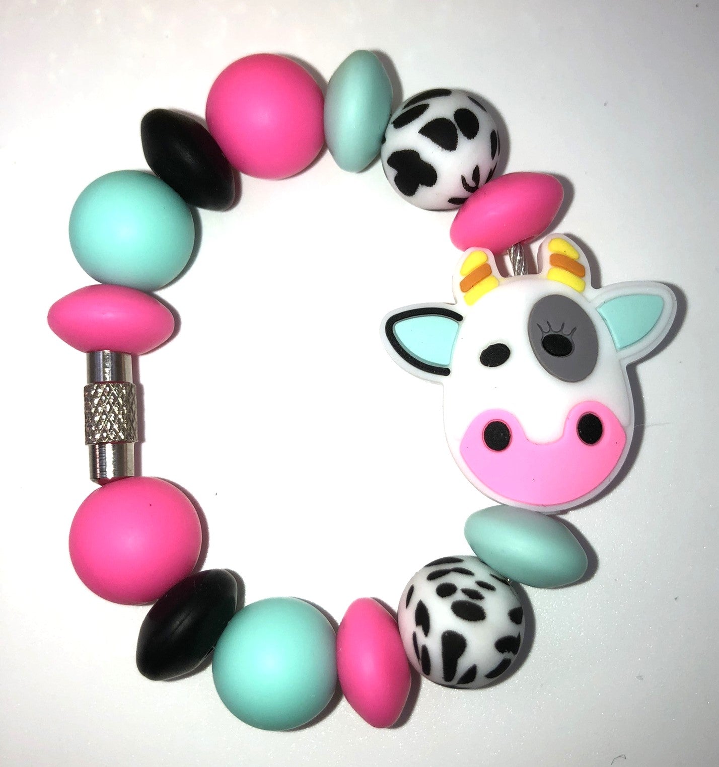 Cute Cow Face w/Spotted Eye Stanley Tumbler Cup Handle Charm