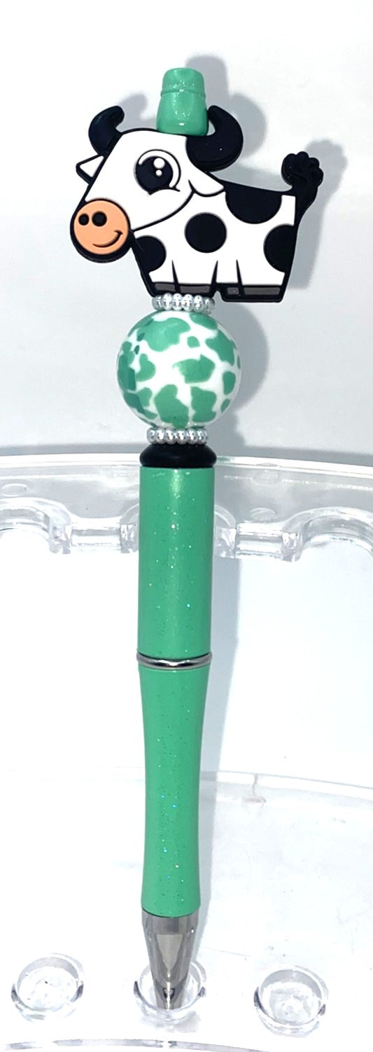Cute Cow Beaded Pen