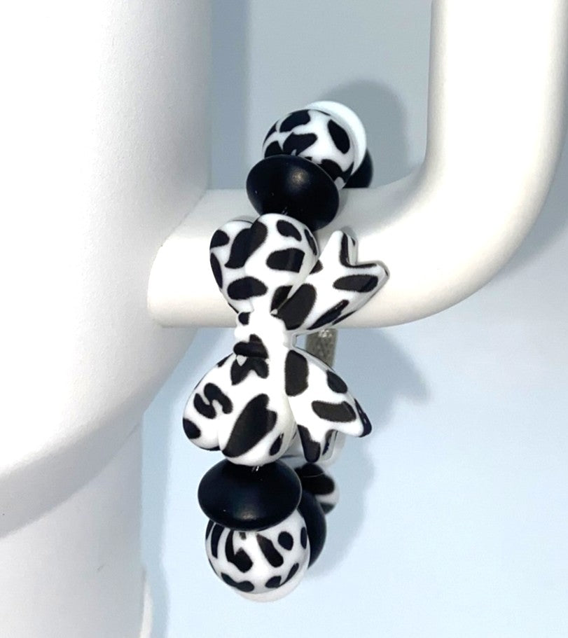 Cow Print Coquette Bow Stanley Tumbler Cup Handle Charm