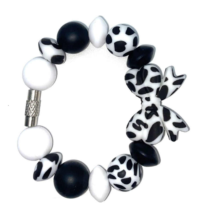 Cow Print Coquette Bow Stanley Tumbler Cup Handle Charm