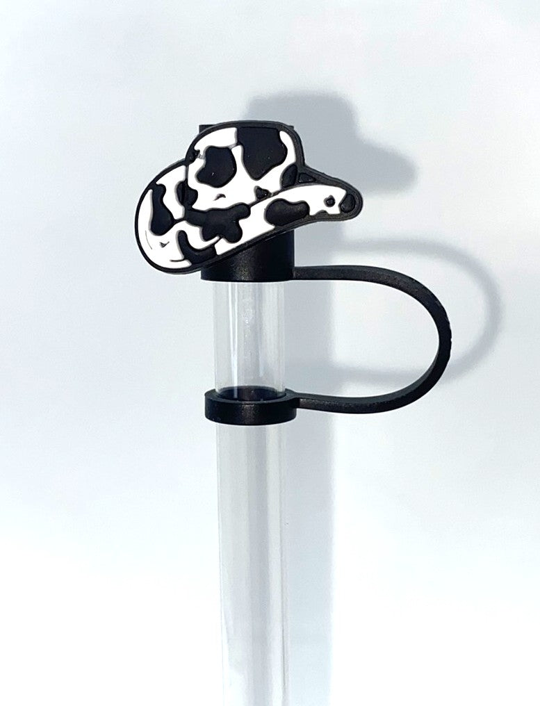 Cow Print Cowboy Hat Straw Topper