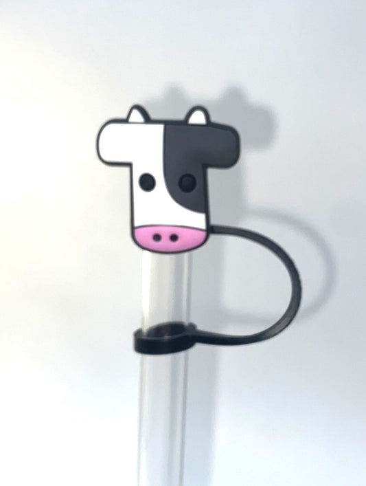 Skinny Cow Head w/Horns Straw Topper