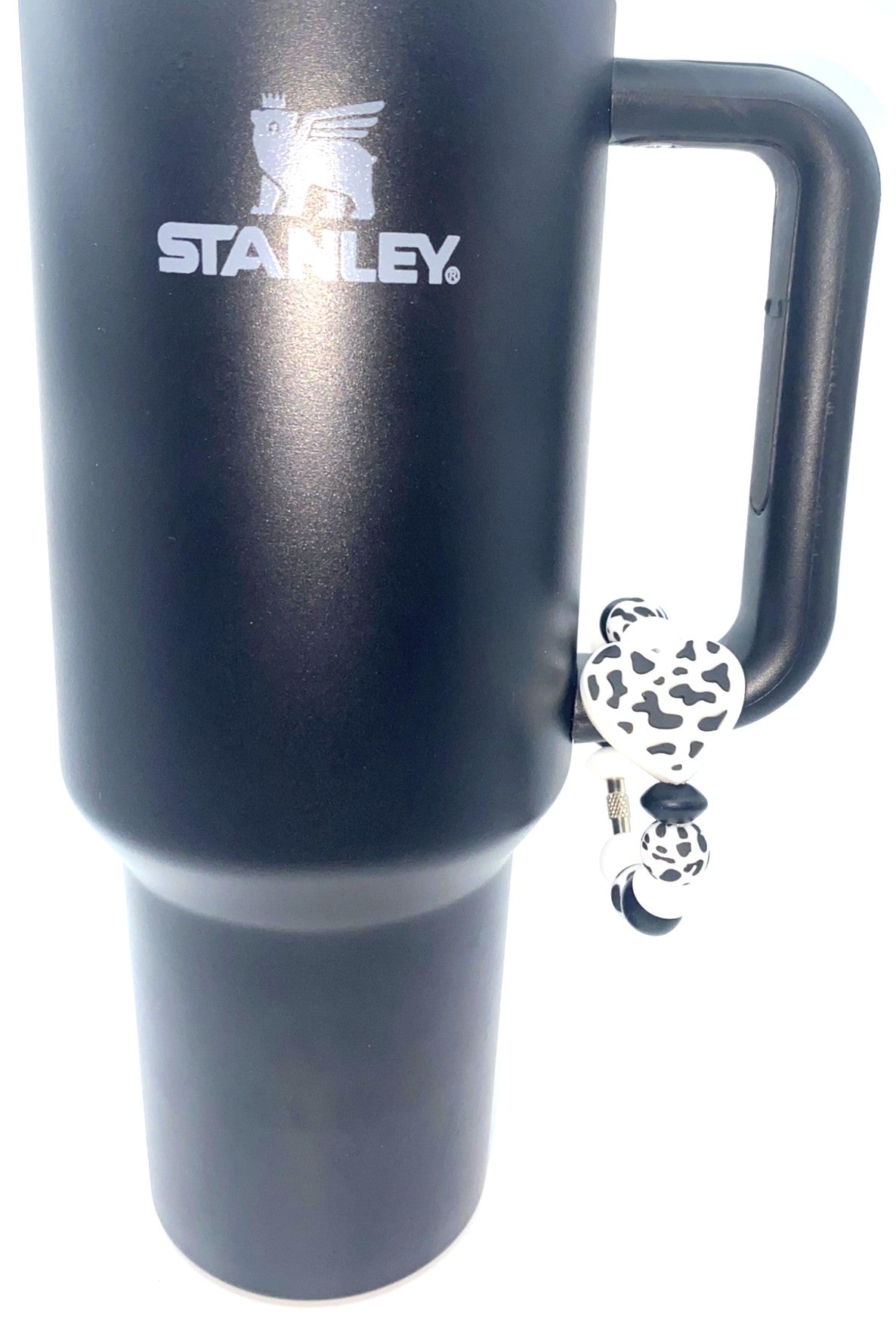 Cow Print Heart Stanley Tumbler Cup Handle Charm