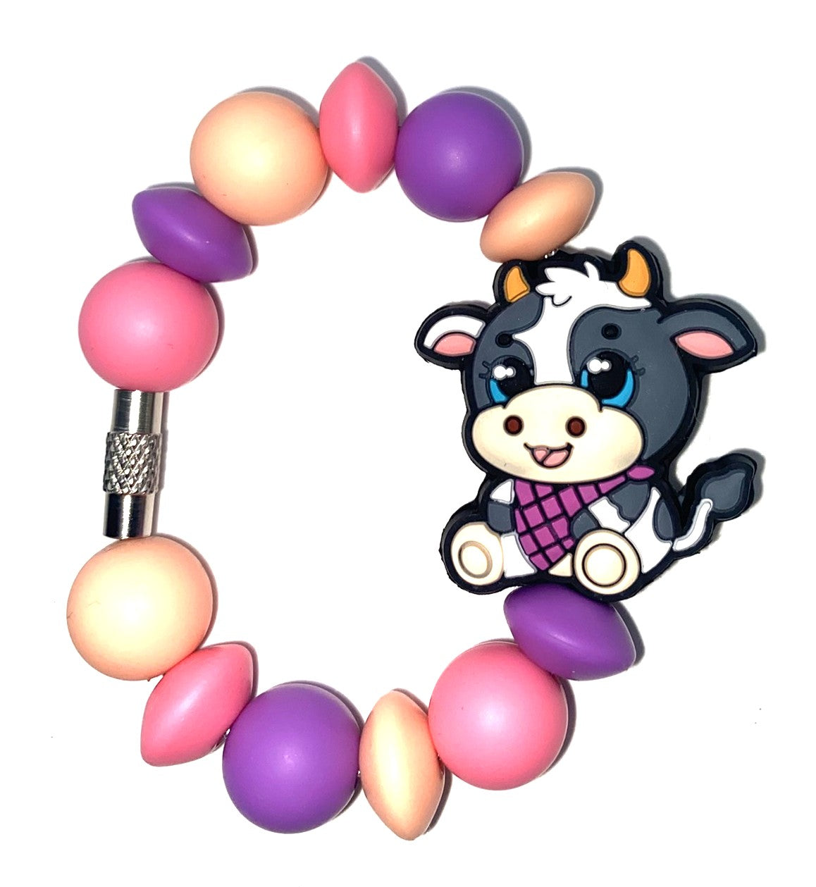 Cow Purple Bandana Stanley Tumbler Cup Handle Charm
