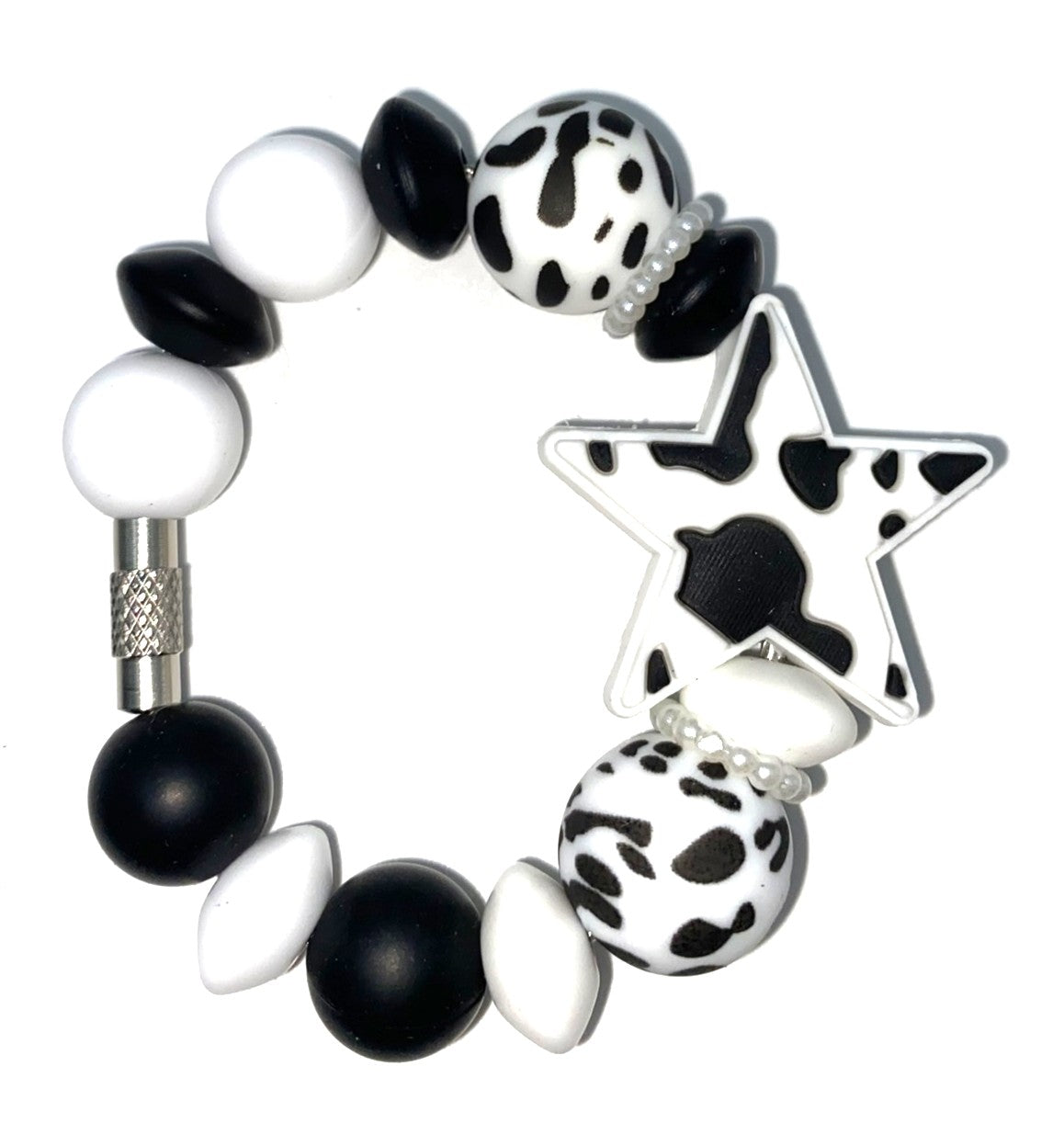 Cow Print Star Stanley Tumbler Cup Handle Charm