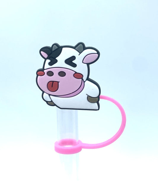 Sassy Cow Sticking Out Tongue Straw Topper