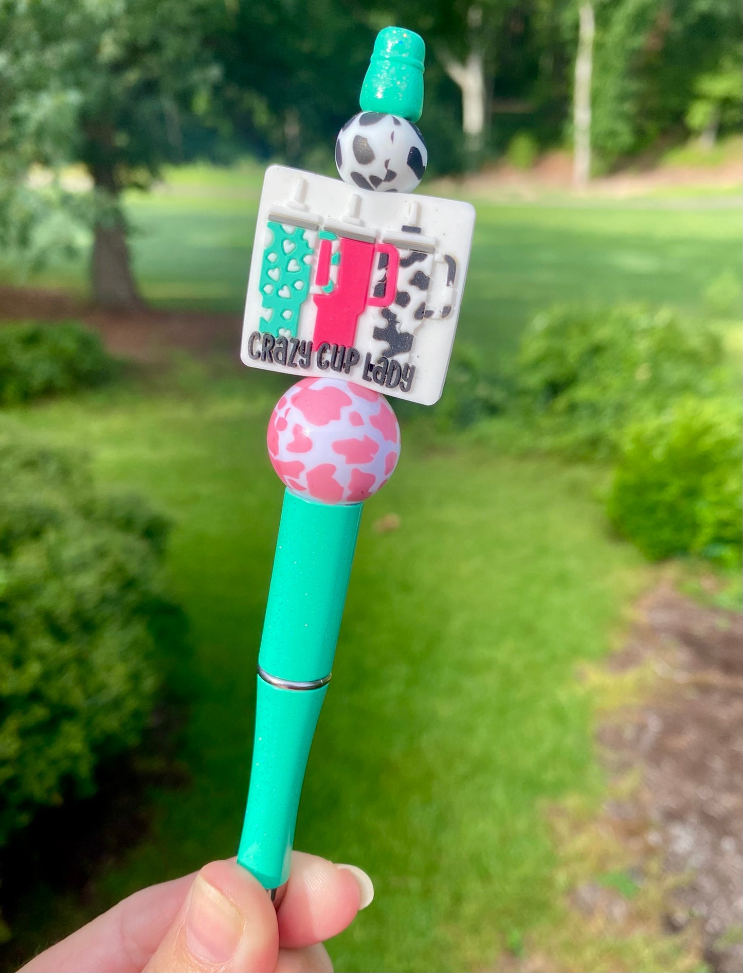 Crazy Cup Lady Beaded Pen