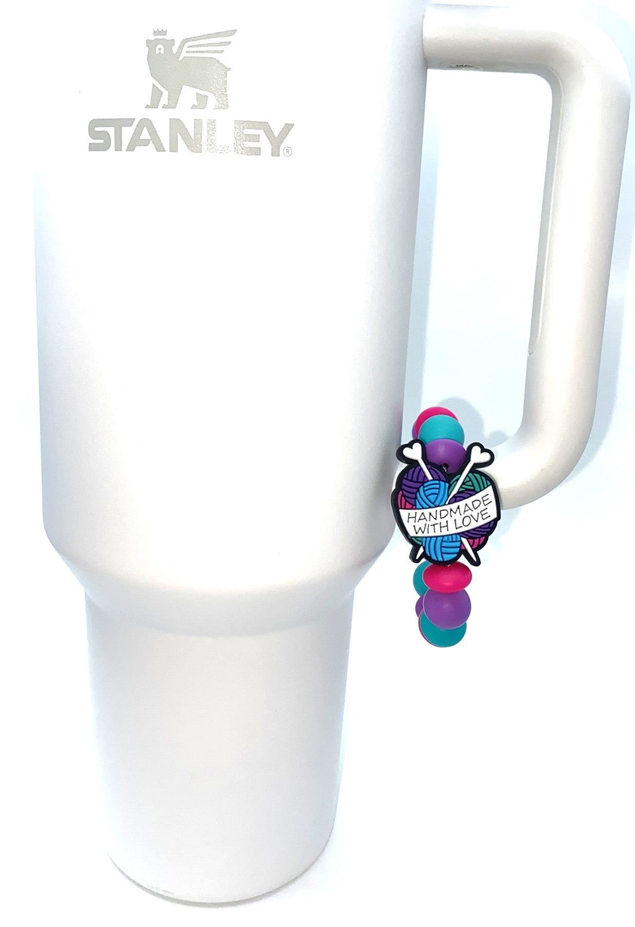 Handmade With Love Yarn Crochet Knit Stanley Tumbler Cup Handle Charm