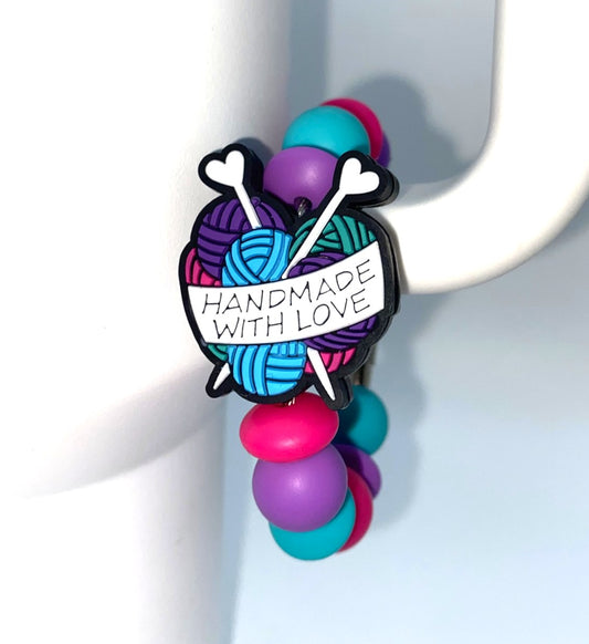 Handmade With Love Yarn Crochet Knit Stanley Tumbler Cup Handle Charm