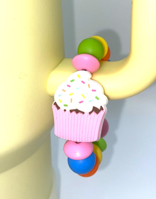 Colorful Cupcake w/Sprinkles Birthday Stanley Tumbler Cup Handle Charm