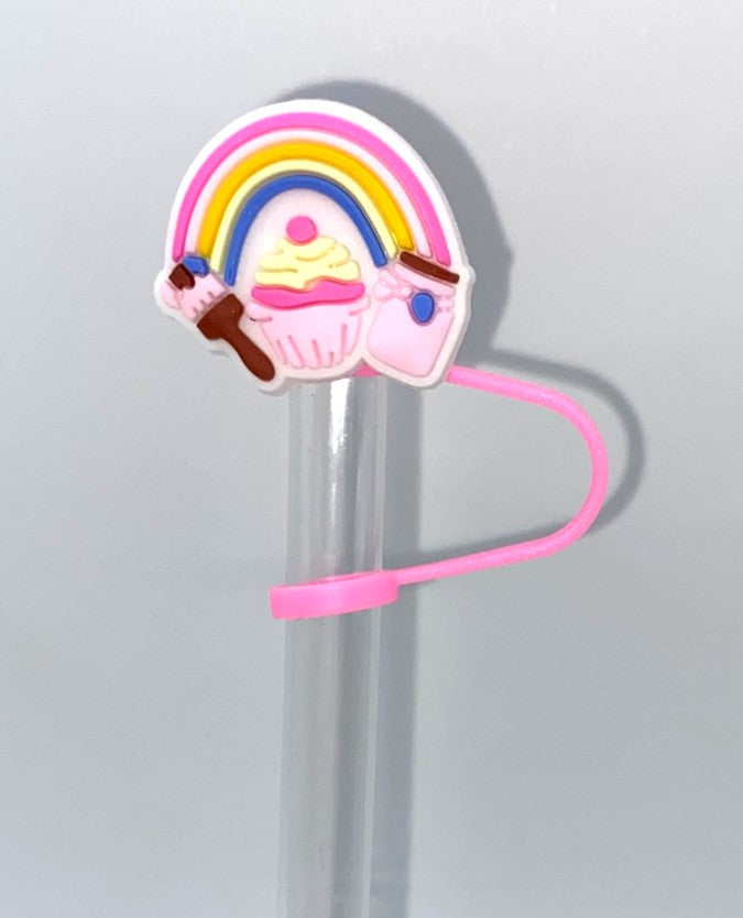 Cupcake Rainbow Artist Straw Topper