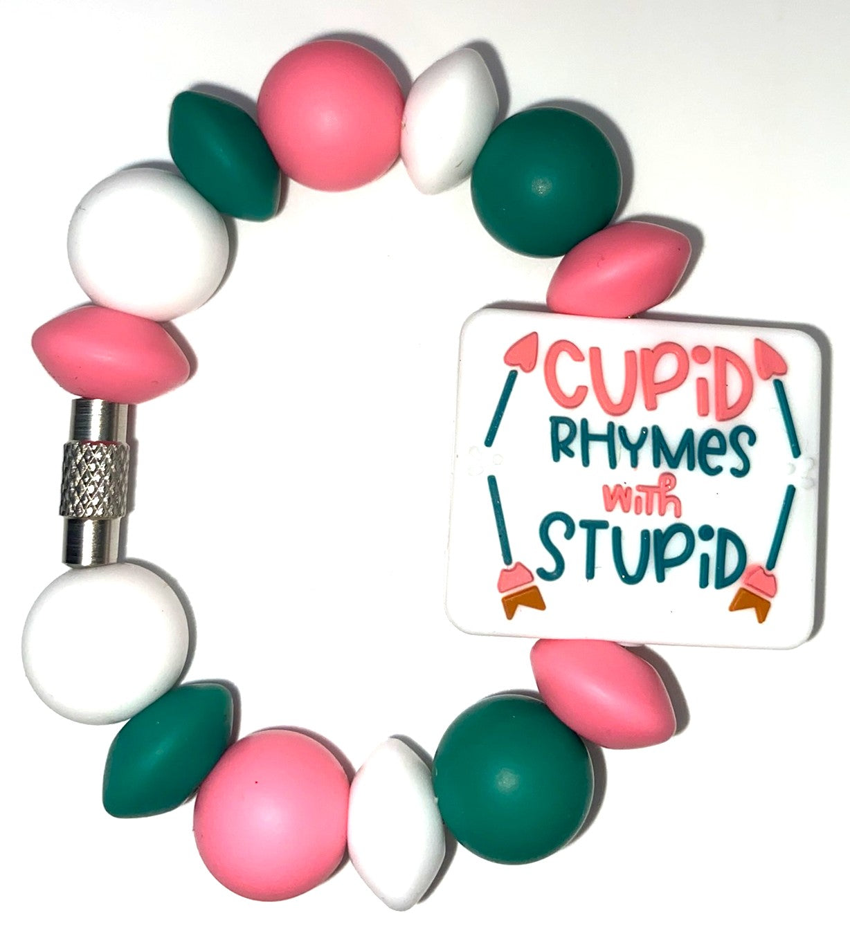 Cupid Rhymes With Stupid Funny Valentine Stanley Tumbler Cup Handle Charm
