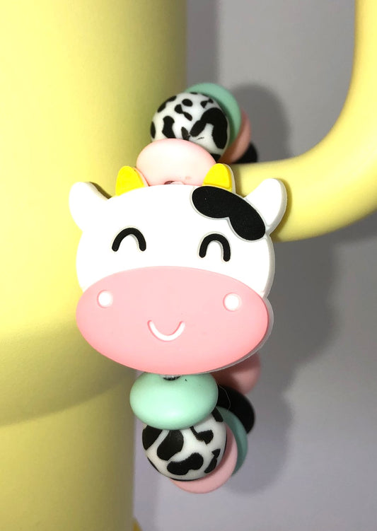 Cute Cow Face Stanley Tumbler Cup Handle Charm