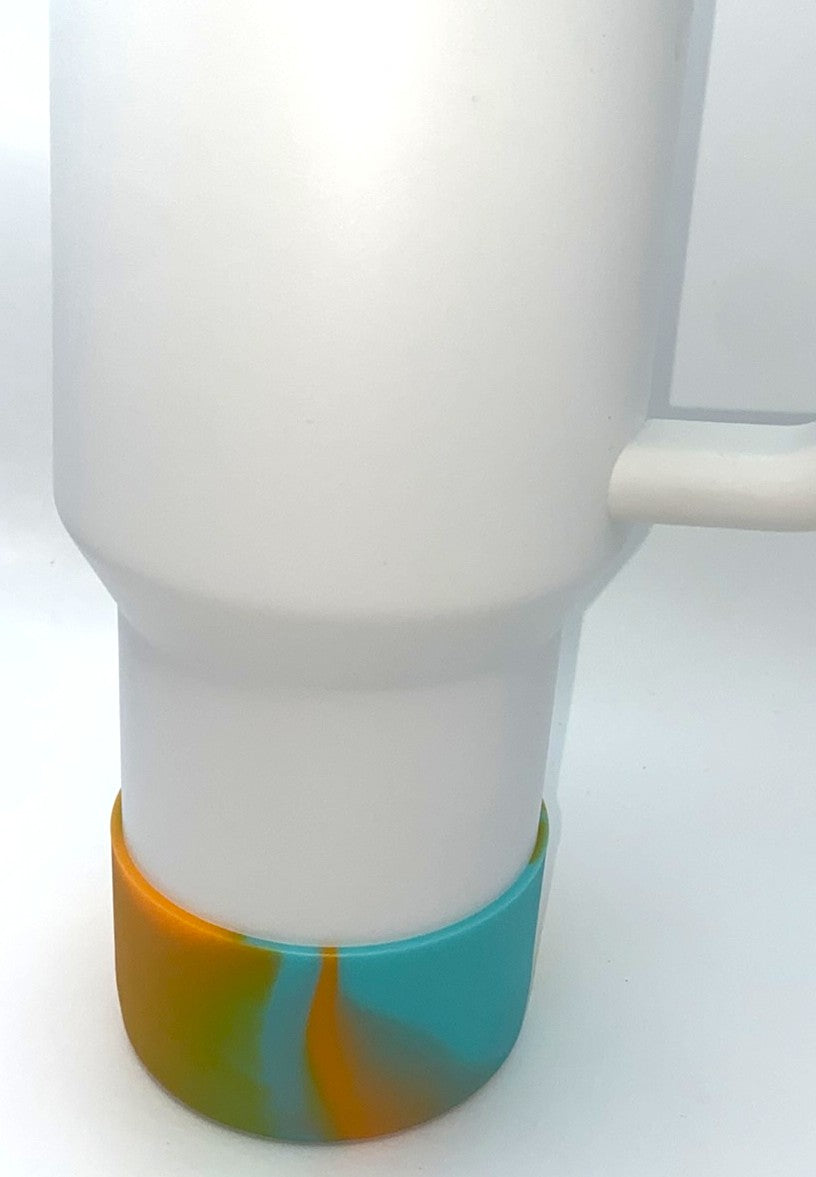 Cyan, Green & Orange Swirl Stanley Tumbler Boot Sleeve #99