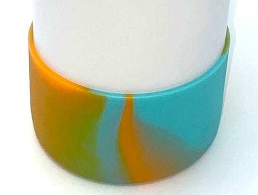 Cyan, Green & Orange Swirl Stanley Tumbler Boot Sleeve #99