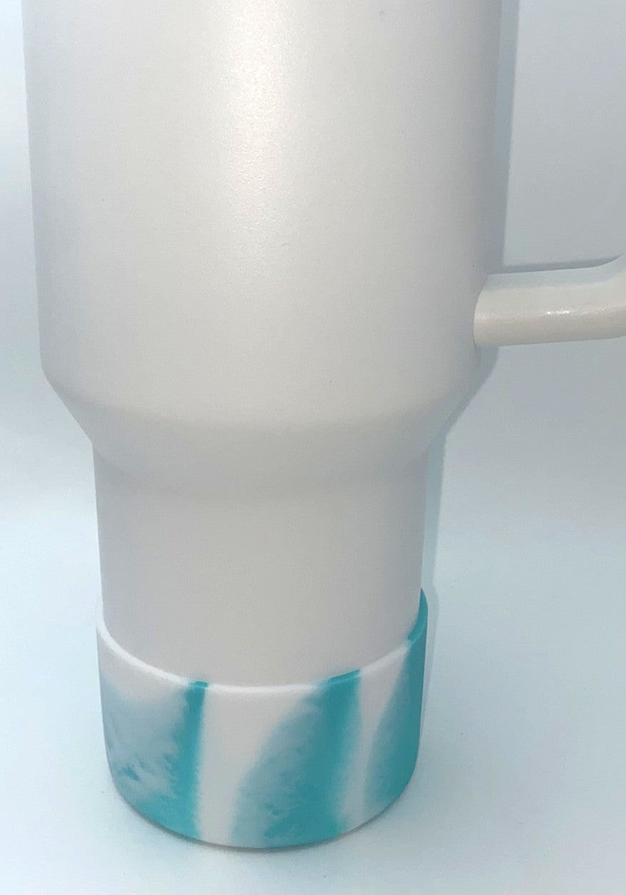 Cyan & White Swirl Stanley Tumbler Boot Sleeve #100