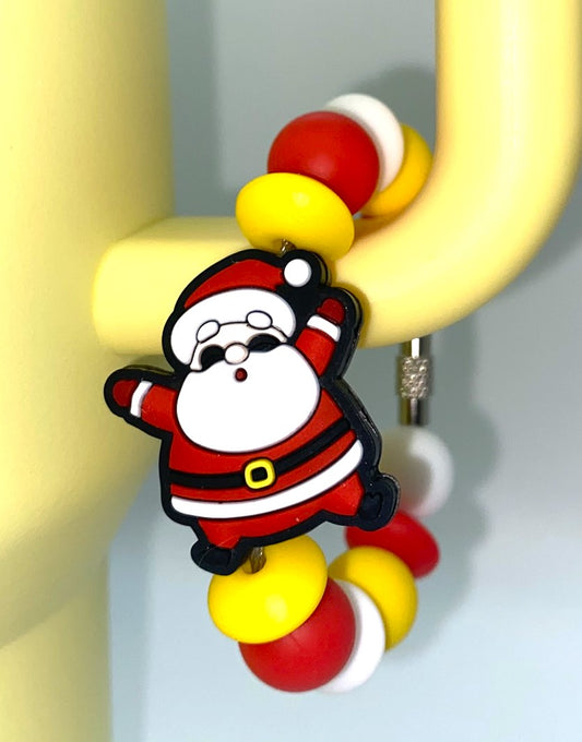 Cool Dancing Santa Claus Stanley Tumbler Cup Handle Charm