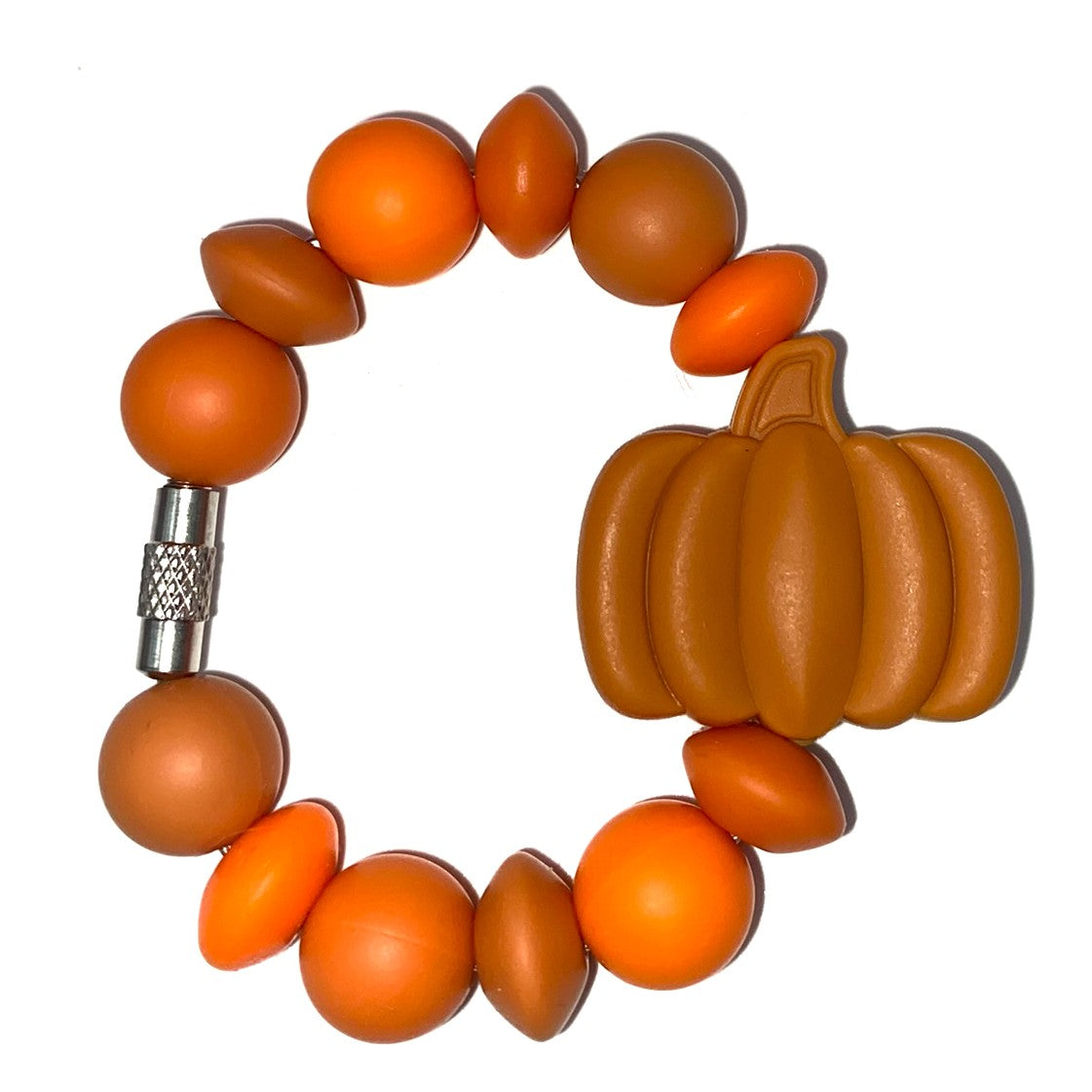 Dark Orange Ridged Pumpkin Stanley Tumbler Cup Handle Charm