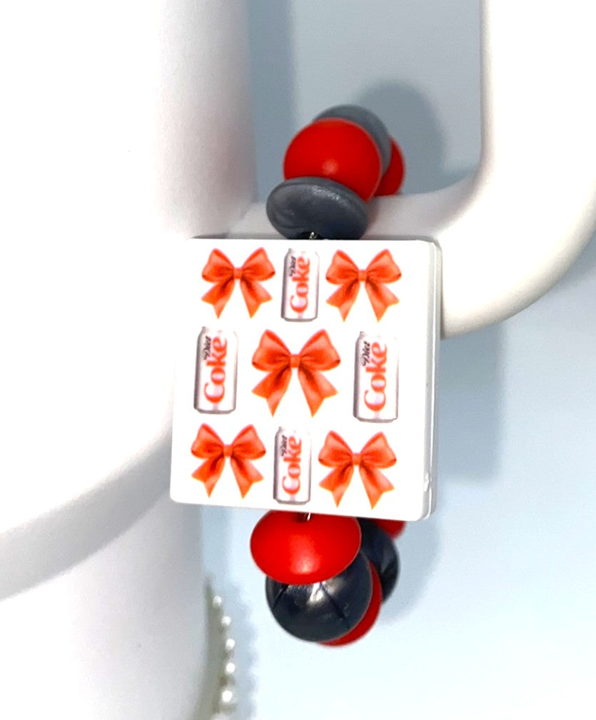 Diet Coke Coca Cola Bows Stanley Tumbler Cup Handle Charm