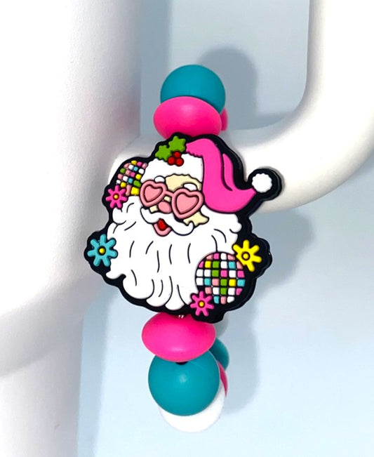 Groovy Santa Disco Balls Christmas Stanley Tumbler Cup Handle Charm