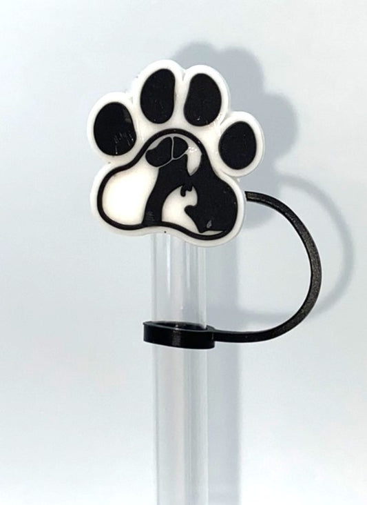 Dog & Cat In Paw Print Straw Topper