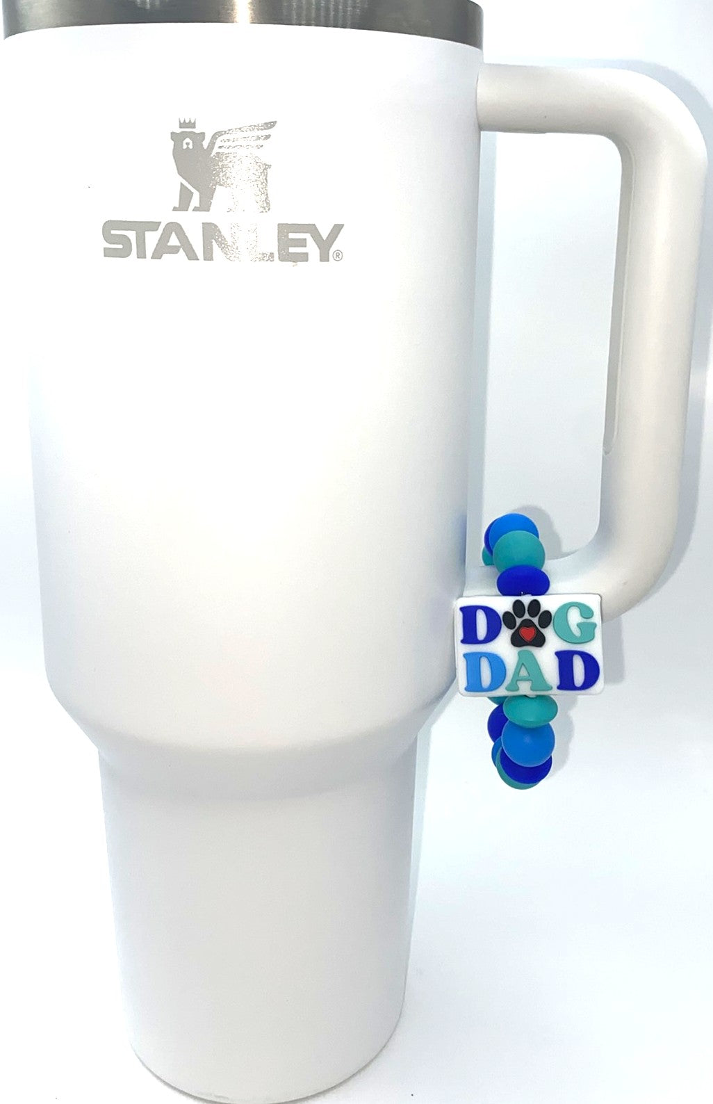 Dog Dad Blue Stanley Tumbler Cup Handle Charm