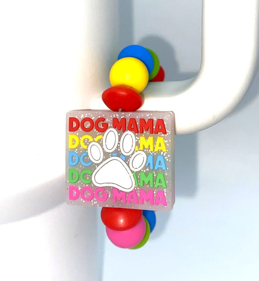 Dog Mama Glitter Stanley Tumbler Cup Handle Charm