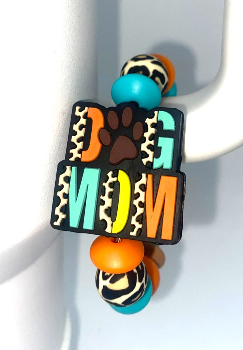 Dog Mom Colorful Leopard Stanley Tumbler Cup Handle Charm