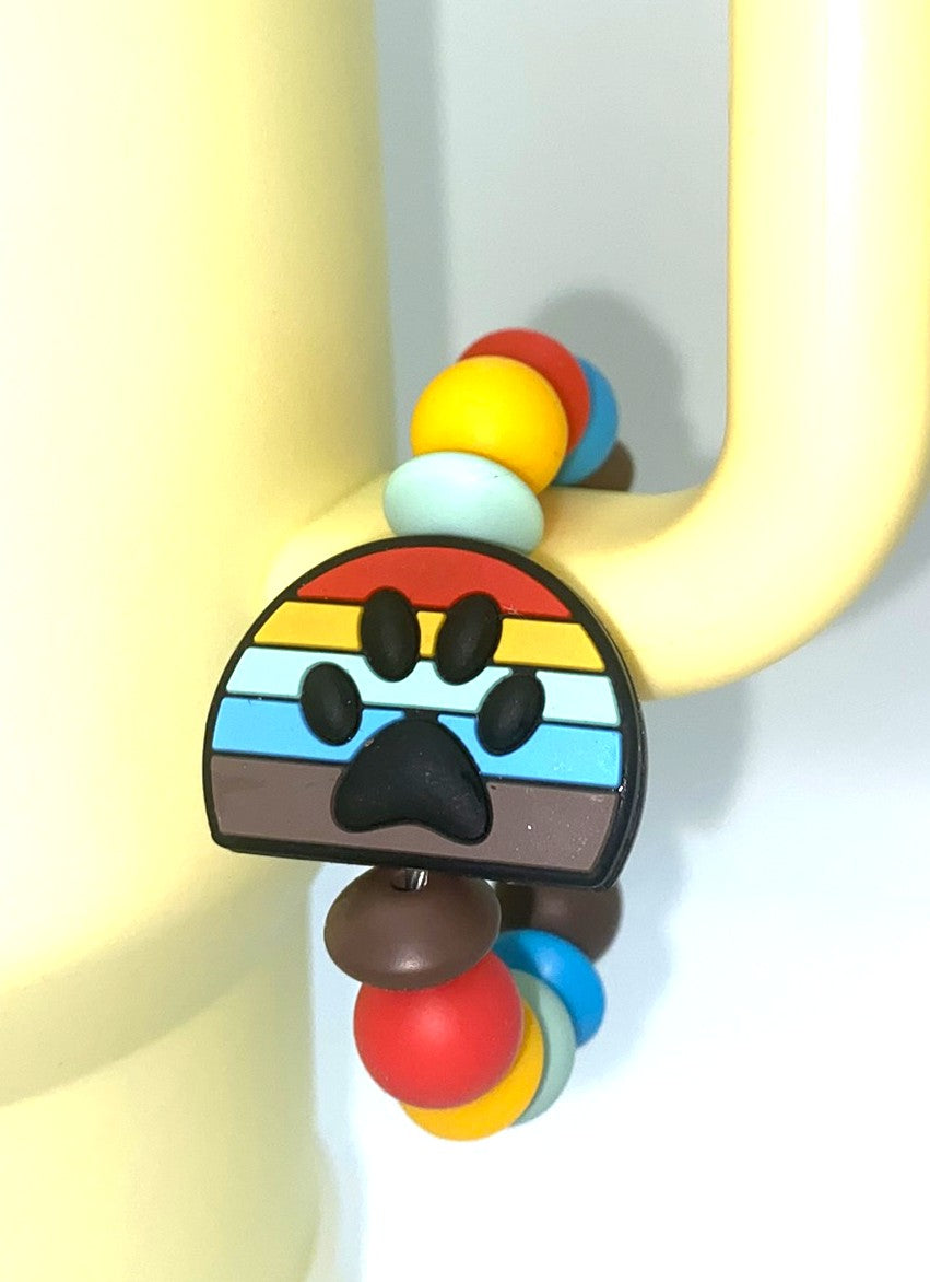 Dog Paw Line Graphic Art Stanley Tumbler Cup Handle Charm