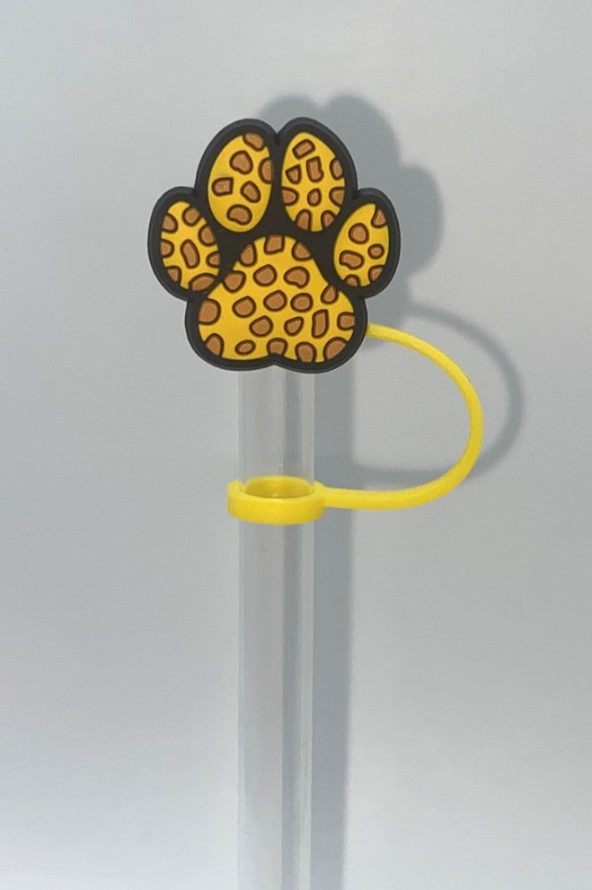 Leopard Dog Paw Straw Topper