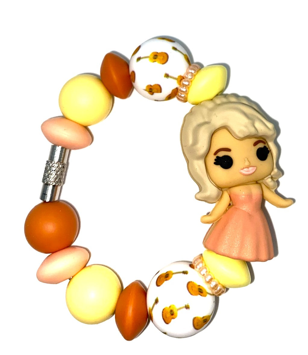 Dolly 3D Country Music Star Singer Stanley Tumbler Cup Handle Charm