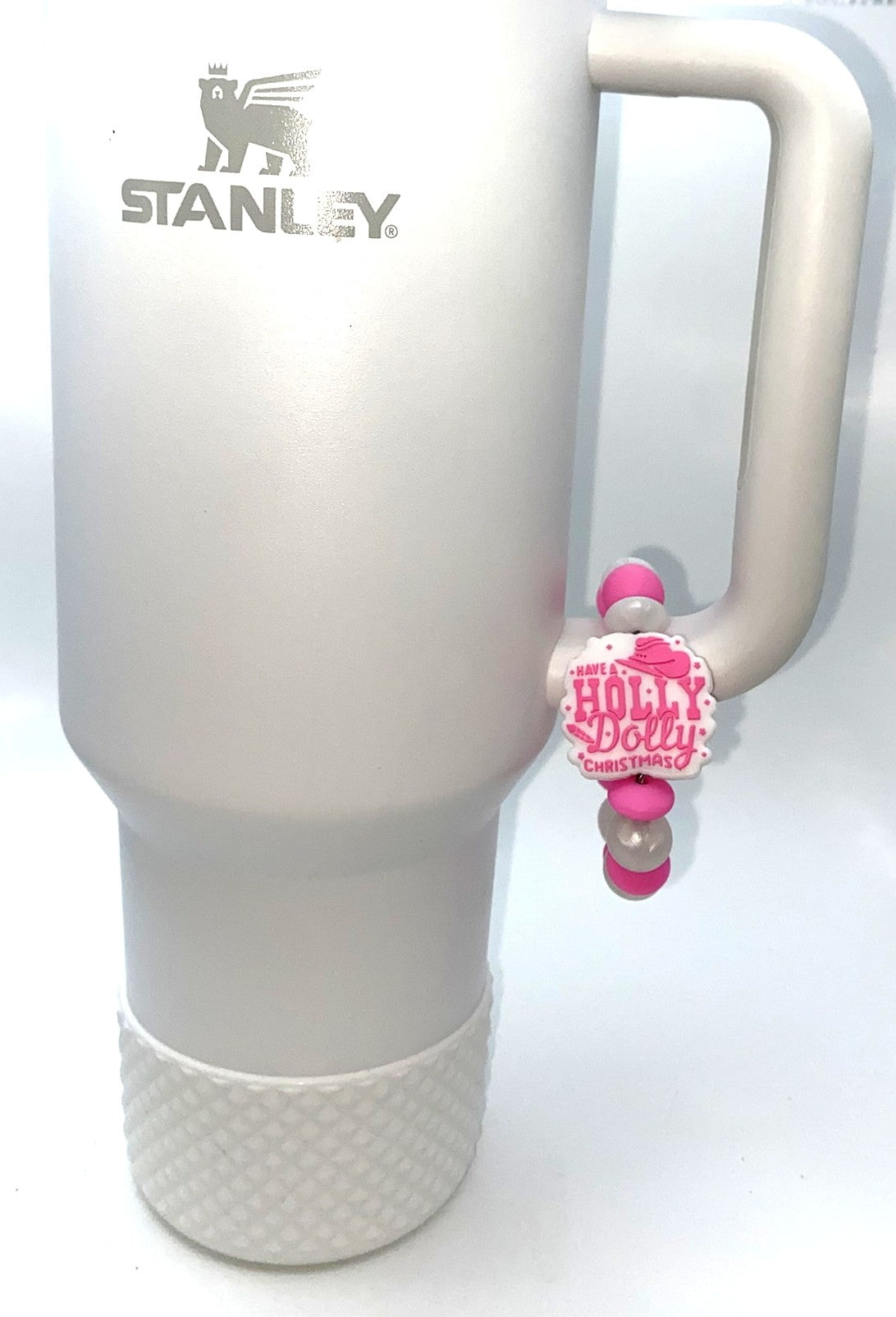 Have A Holly Dolly Christmas Stanley Tumbler Cup Handle Charm