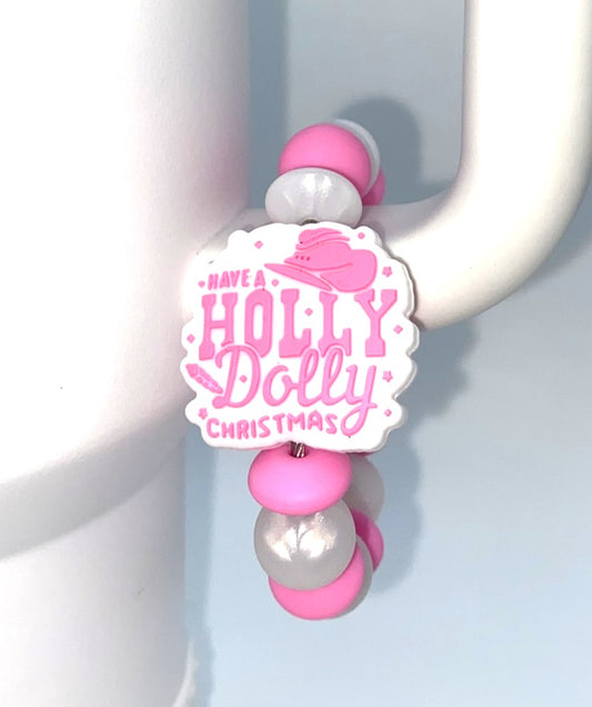 Have A Holly Dolly Christmas Stanley Tumbler Cup Handle Charm