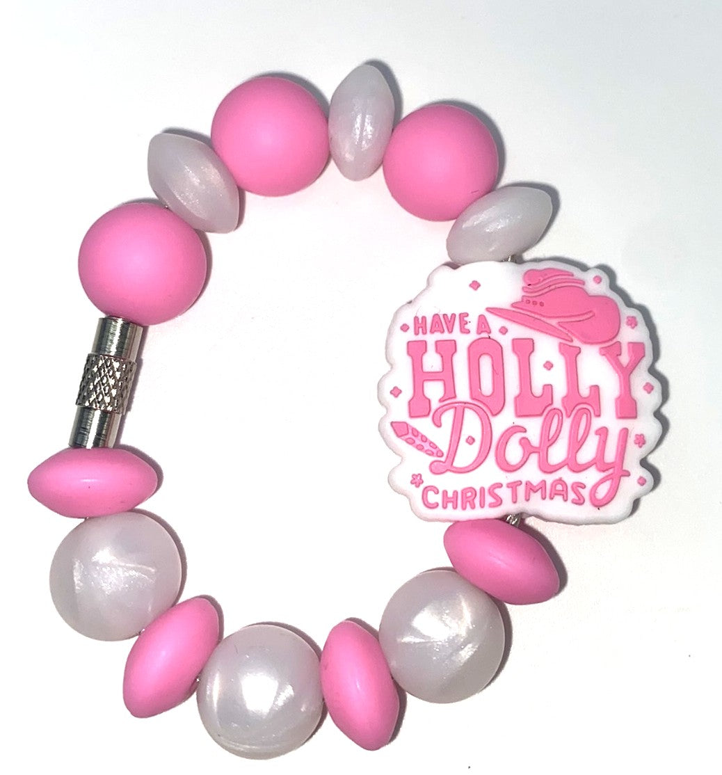 Have A Holly Dolly Christmas Stanley Tumbler Cup Handle Charm