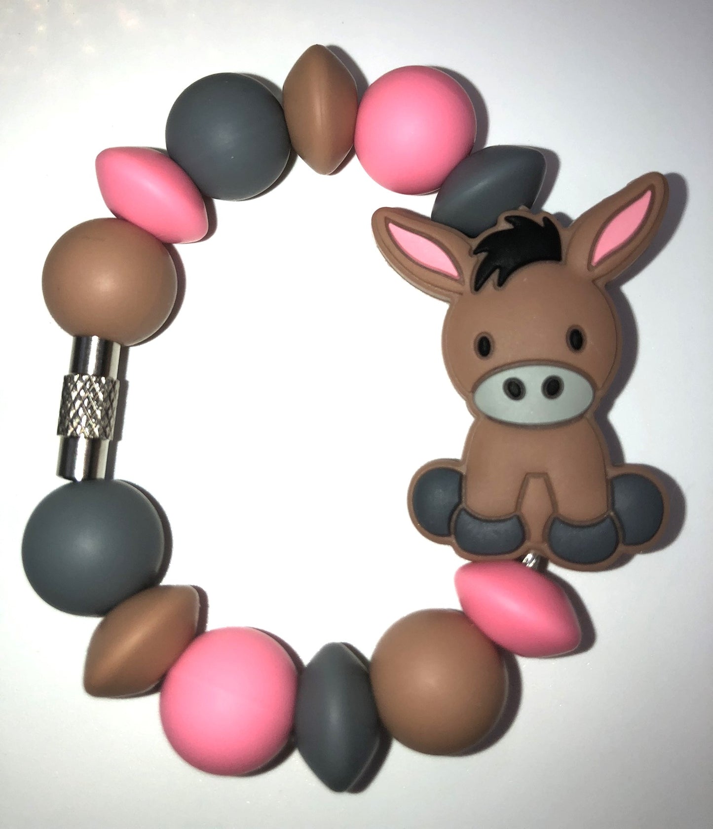 Cute Brown Donkey Stanley Tumbler Cup Handle Charm