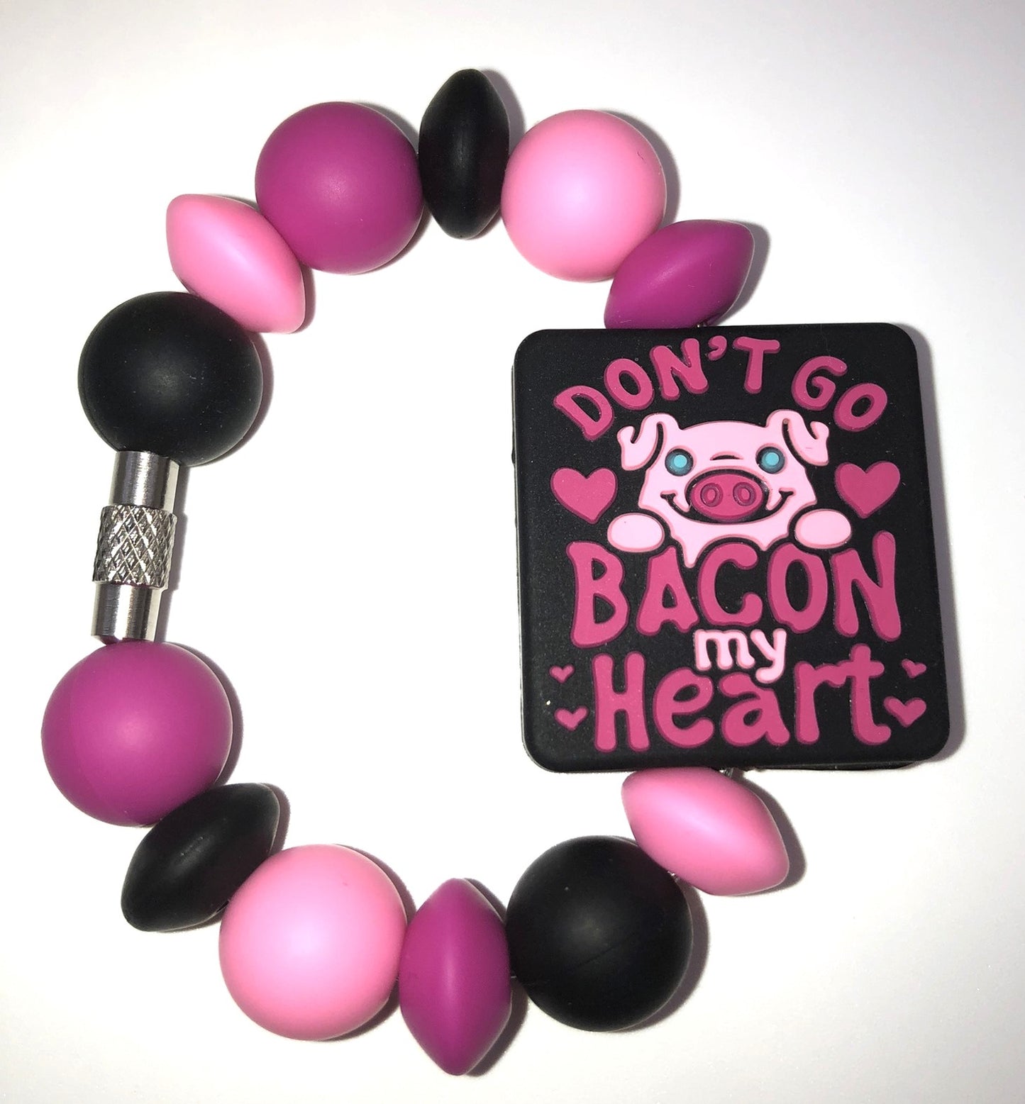 Don't Go Bacon My Heart Pig Funny Stanley Tumbler Cup Handle Charm