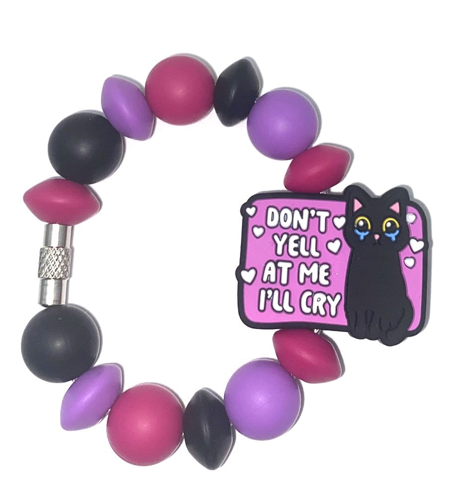 Don't Yell At Me I'll Cry Cat Funny Stanley Tumbler Cup Handle Charm