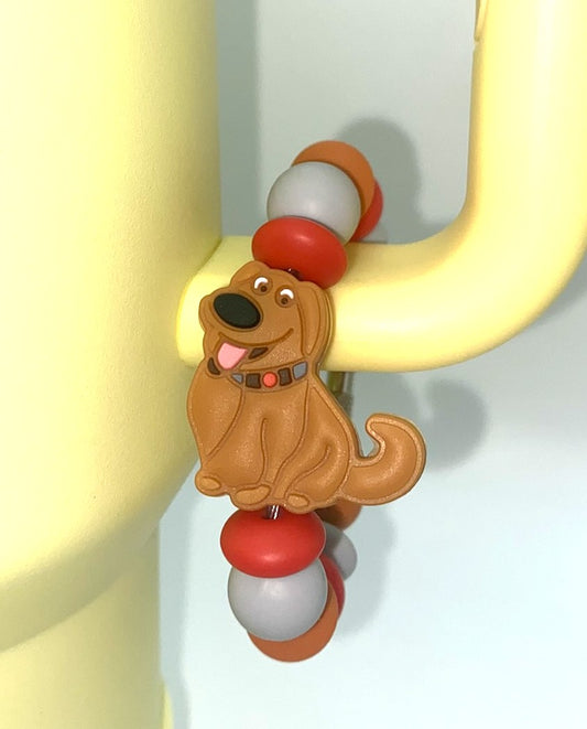 Dug Cartoon Dog Balloon House Golden Retriever Stanley Tumbler Cup Handle Charm