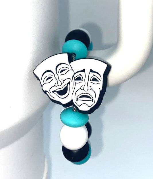 Comedy & Tragedy Masks Theater Drama Stanley Tumbler Cup Handle Charm