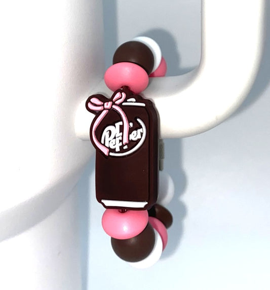 Dr Pepper Can w/Pink Bow Stanley Tumbler Cup Handle Charm