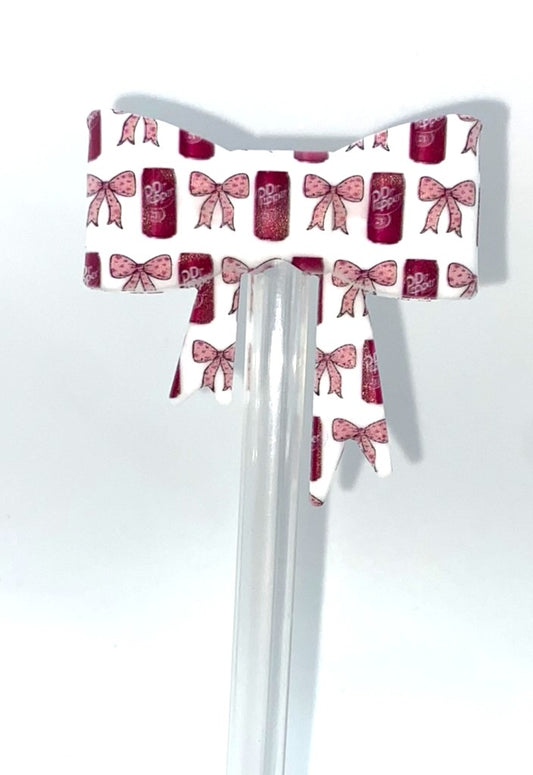 Dr Pepper & Bows Bow Straw Topper