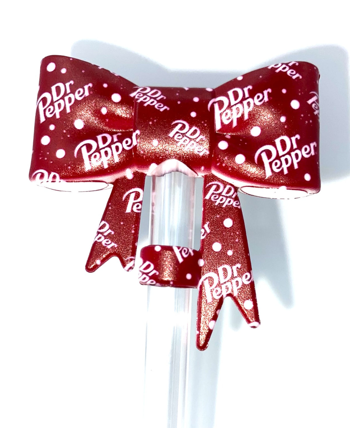 Dr Pepper Bow Straw Topper