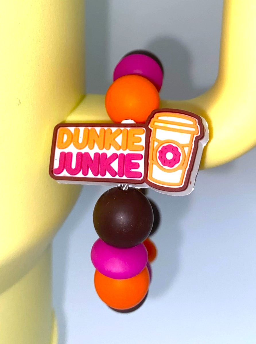 Dunkie Junkie Donuts Coffee Dunk Stanley Tumbler Cup Handle Charm