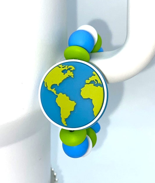 Earth Double Sided Stanley Tumbler Cup Handle Charm